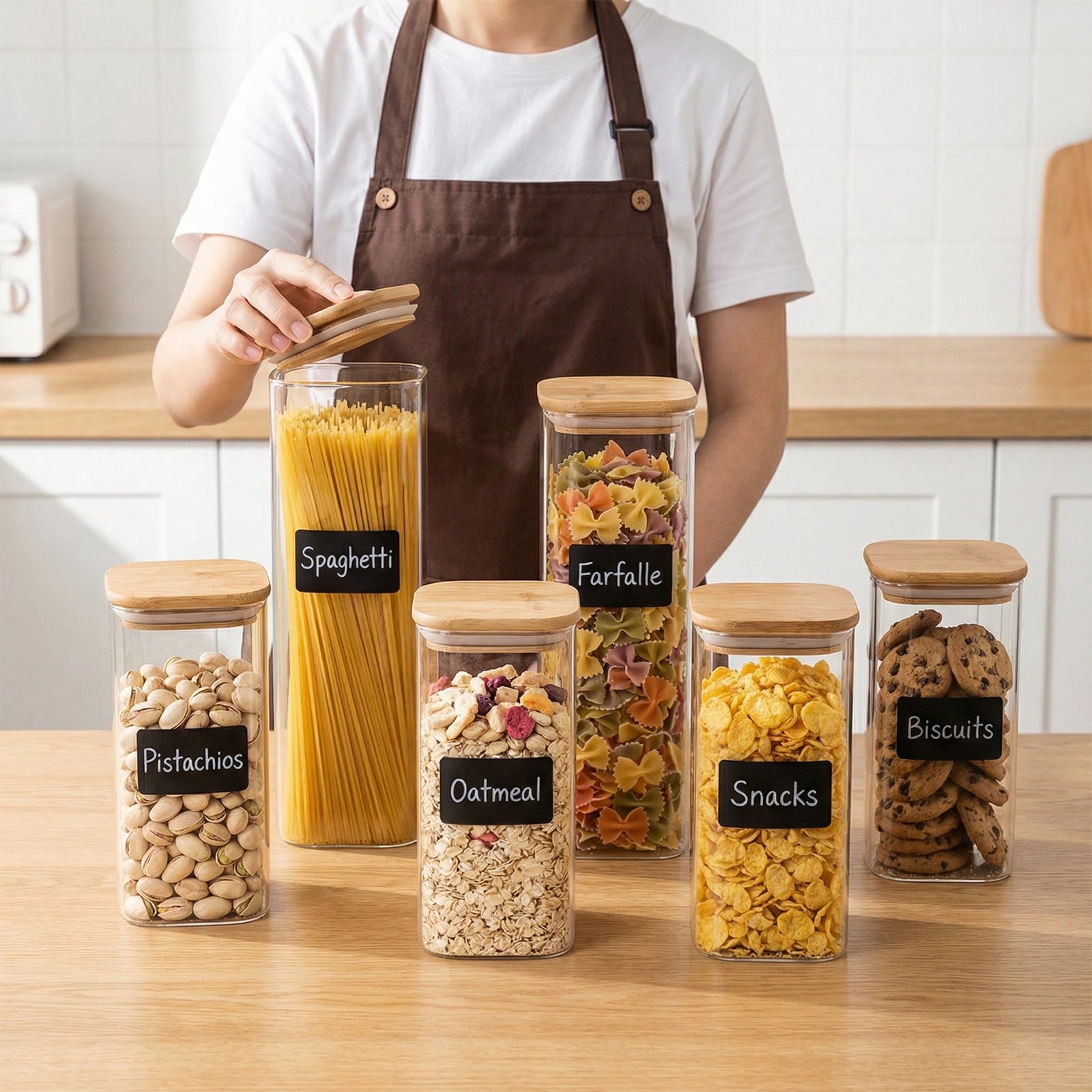 Kitchen Baking Storage Containers - Recipientes de vidrio para almacenamiento de