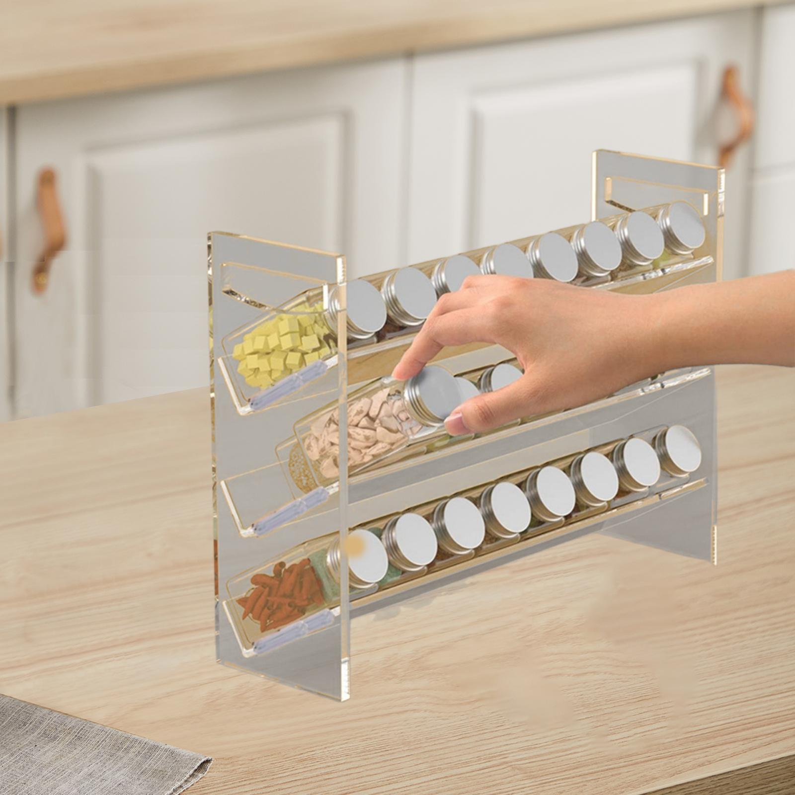 Kitchen Baking Pantry - Estante de especias acrílico, soporte organizador