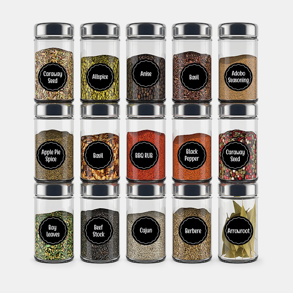 Kitchen Baking Pantry - 144 Uds. Etiquetas adhesivas rectangulares impermeables