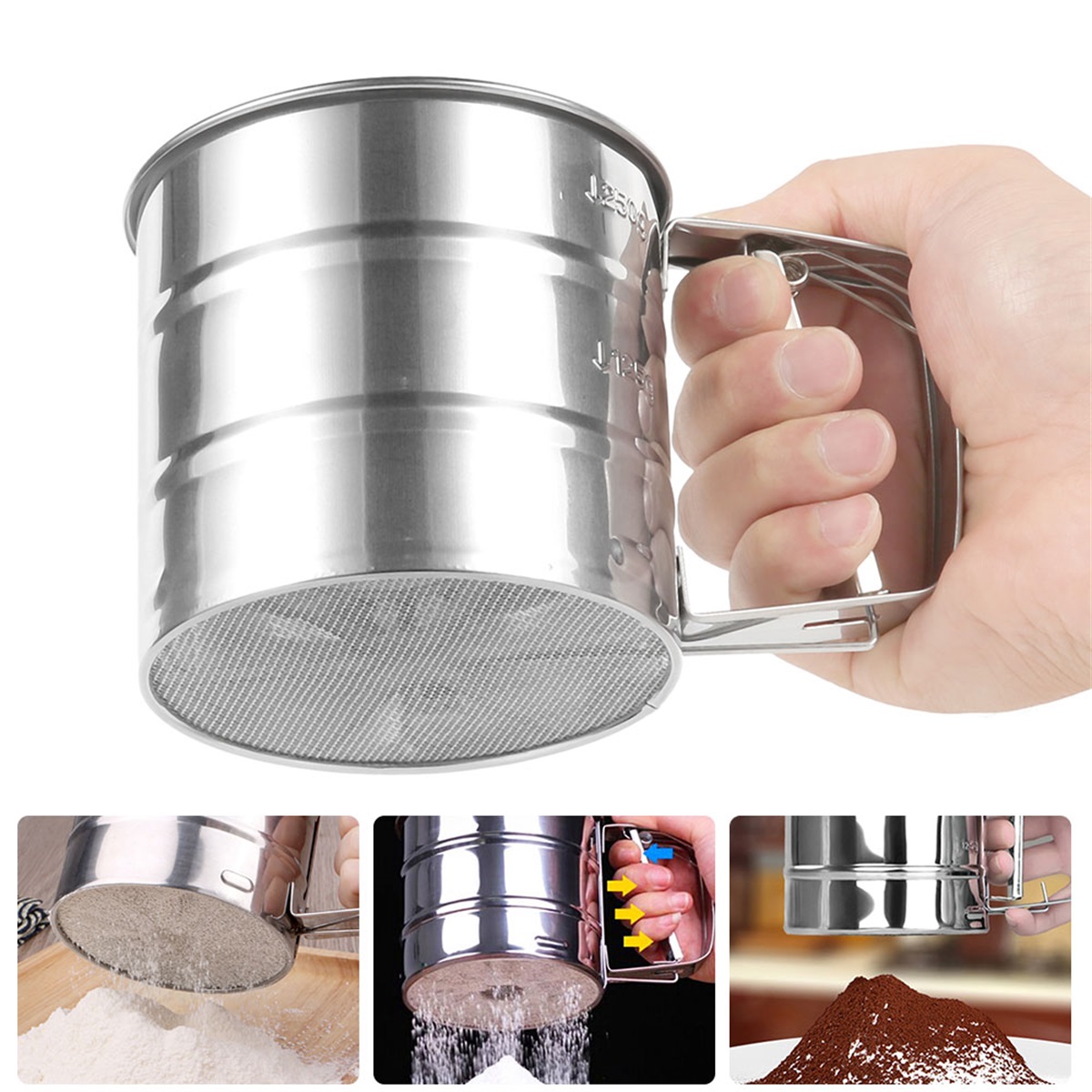 Baking Powder Kitchen - Colador de tamiz de harina de