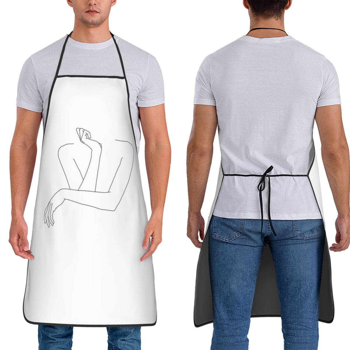 Kitchen Baking Drawing - Delantal de cocina sin mangas con