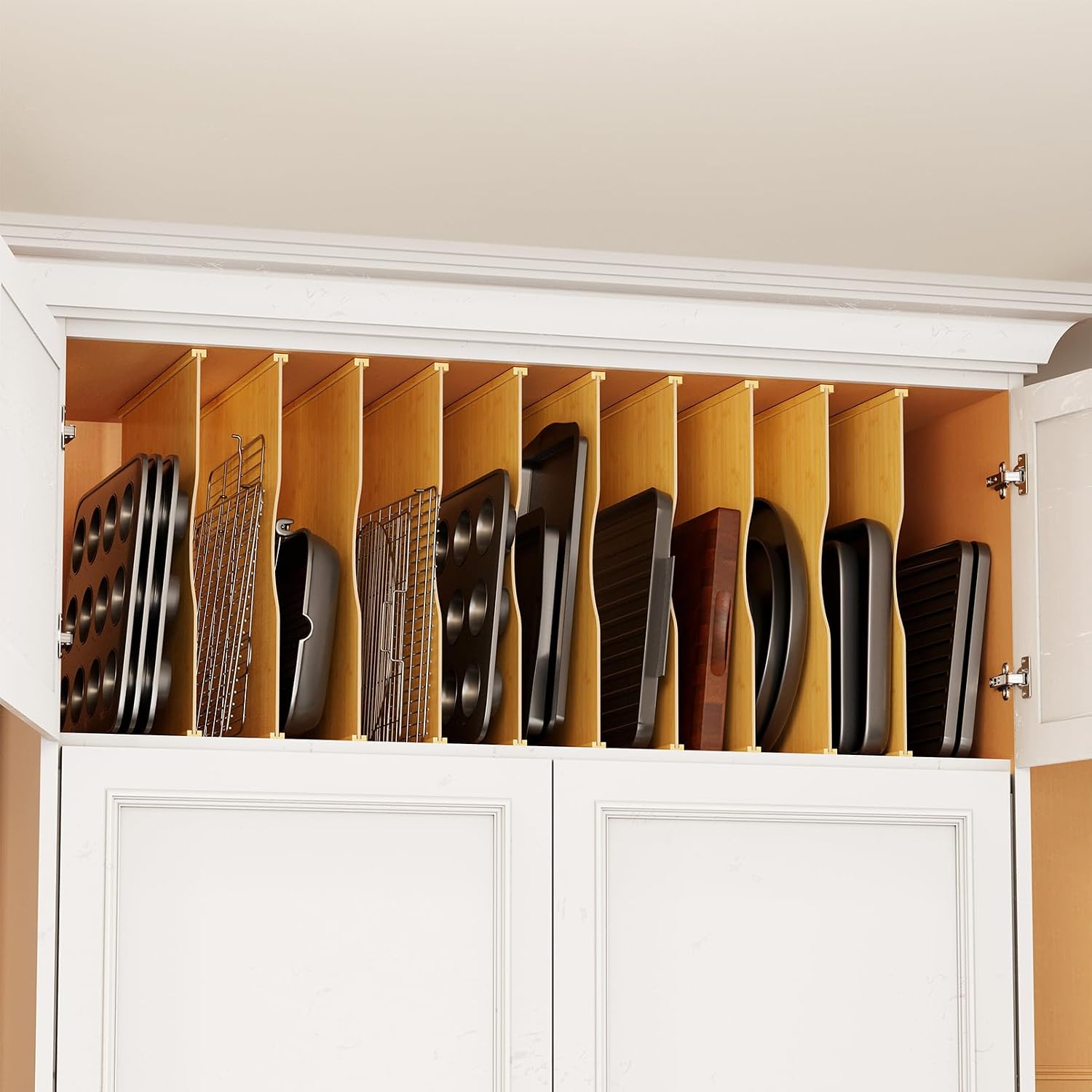 Kitchen Baking Pantry - Paquete de 10 divisores de bambú