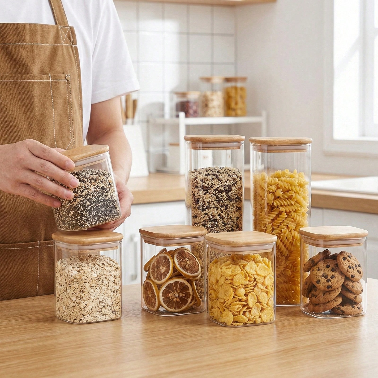 Recipientes de vidrio para alm - Kitchen Baking Storage Containers reseña y precio