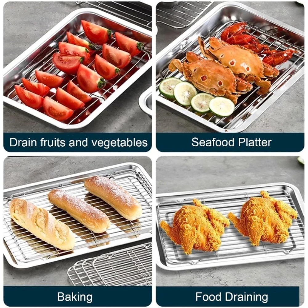 Bandeja para hornear de acero  - Kitchen Baking Pan Storage reseña y precio