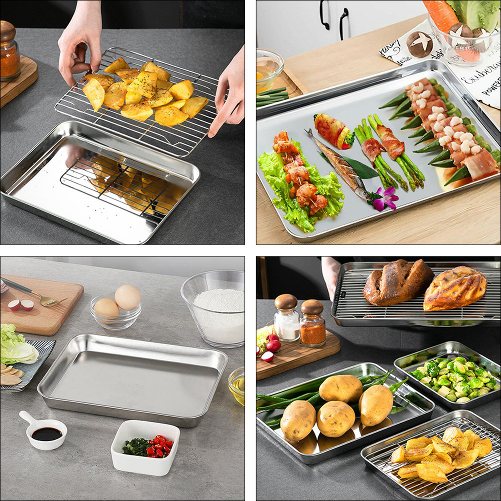 2 Juegos de Bandejas de Drenaj - Kitchen Baking Pan Storage reseña y precio