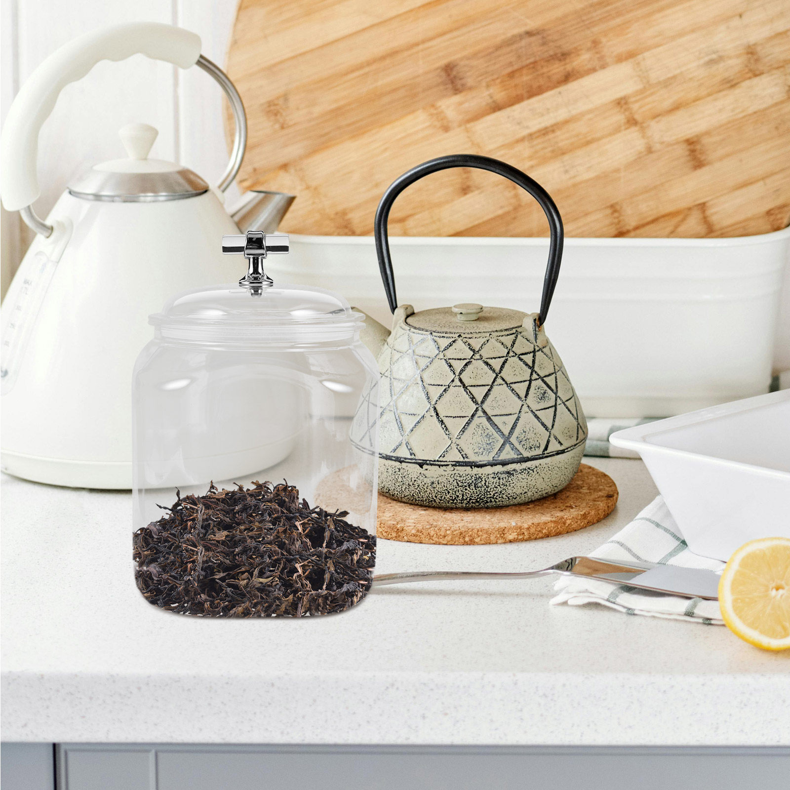 Recipiente de plástico transpa - Kitchen Baking Pantry reseña y precio