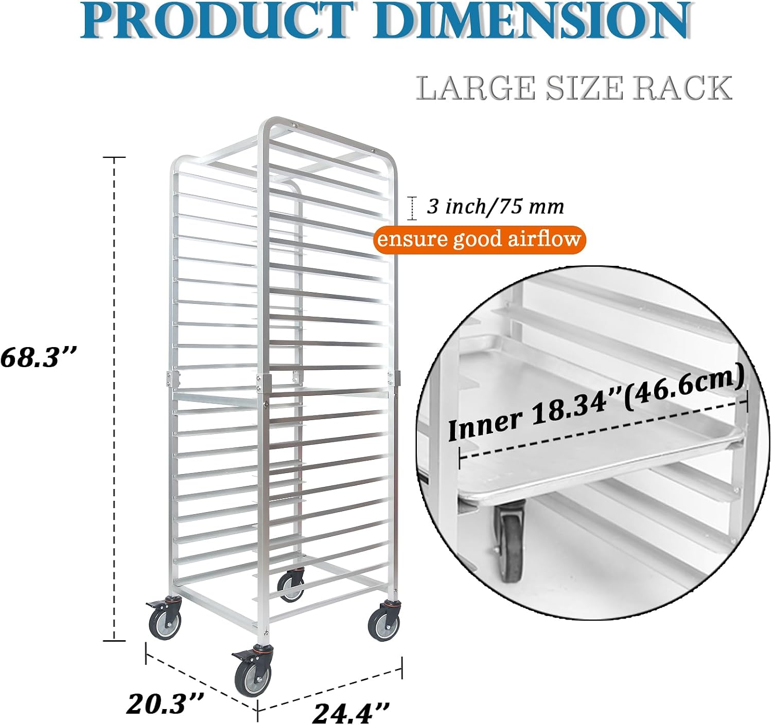 Carro de enfriamiento móvil co - Kitchen Baking Pan Storage reseña y precio