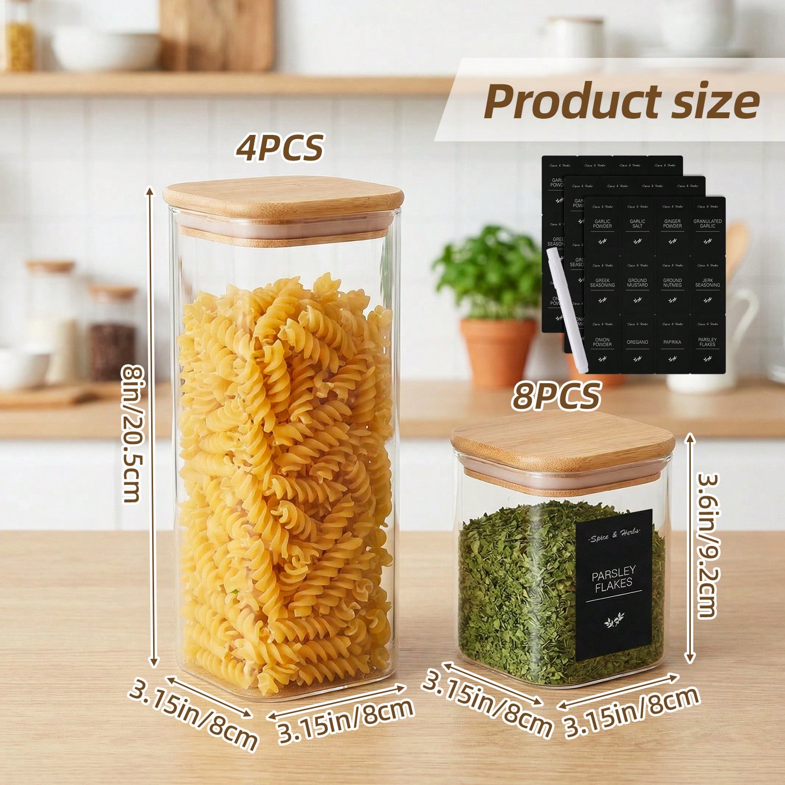 Tomnk 12 recipientes de vidrio - Kitchen Baking Pantry reseña y precio